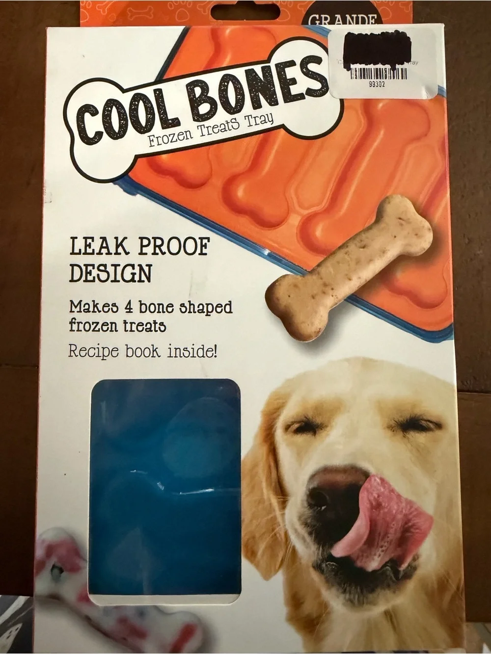 Cool Bones Frozen Treats Tray Leak Proof Makes 4 Bone-Shaped Treats, L Dog